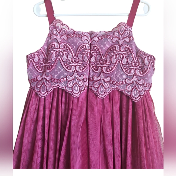 Blue Gorgeous Girl's Formal Pink Purple Layered Sleeveless Dress Size 8 - Picture 4 of 4